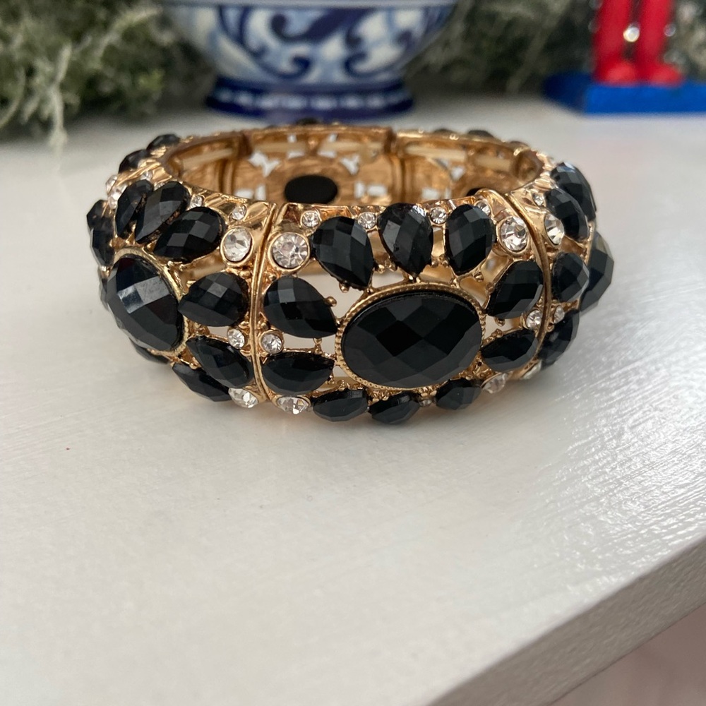 Bangle Stretch Black & Gold